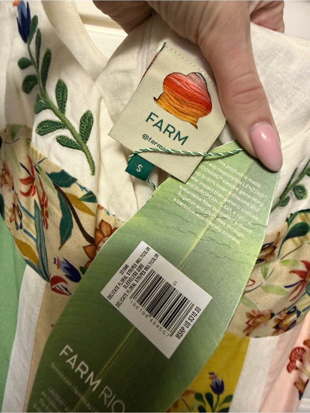 NWT FARM Rio Delicate Floral Stripes Maxi Dress - Picture 4 of 4